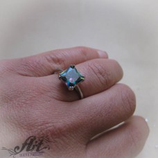 Сребърен дамски пръстен с мистик топаз R-1145